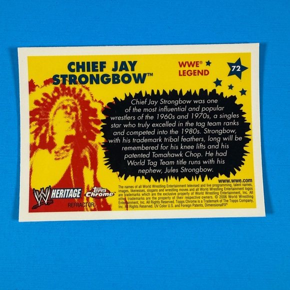 JAY STRONGBOW 2006 Topps WWE Heritage Chrome Wrestling LEGENDS #72 - Picture 2 of 2